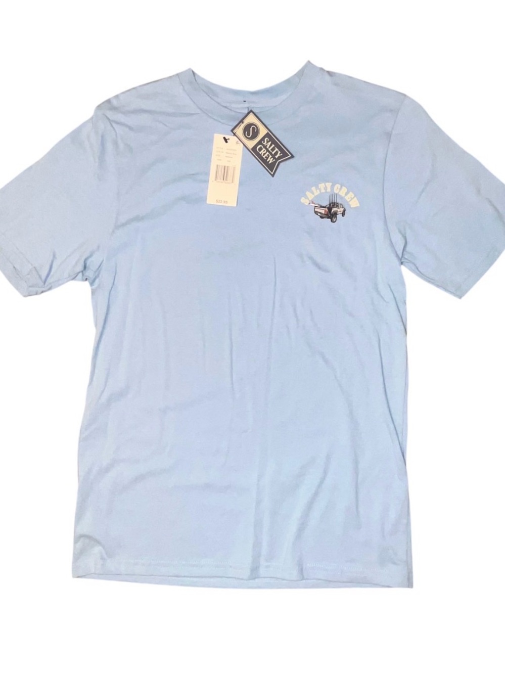 Salty Crew Light Blue Fishing Refuge Sea Short Sleeve Tee Shirt Boys NWT Medium